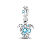 Fascino Ciondolo Tartaruga Blu, Fascino per Braccialetto, Compatibile con Collana Braccialetto Pandora
