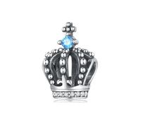 Fascino con perline corona retrò, accessorio per braccialetto con ciondolo in argento Sterling 925, compatibile con collana braccialetto Pandora, regalo per le donne