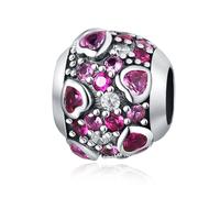 Fascino con perline d'amore in zircone, accessorio per braccialetto con ciondolo in argento Sterling 925, compatibile con collana per braccialetto Pandora