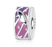 Fascino Cosmic Orbit Bead Clip, Accessorio Braccialetto Fascino in Argento Sterling 925, Compatibile con Collana Braccialetto Pandora