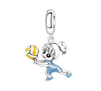 Fascino da donna pallavolo, ciondolo per braccialetto, compatibile con collana braccialetto Pandora