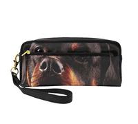 Fascino del cane Rottweiler Tranquillo, Borsa per il trucco Borsa per cosmetici Borsa da viaggio portatile da toilette Astuccio in pelle per donne e ragazze