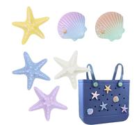 Fascino della borsa da spiaggia - Starfish Shell Tote - Aggiungi un tocco di colore alla tua borsa Bogg con questo set di fascino, Se référer au descriptif, riferimento alla descrizione,