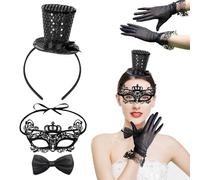 Fascino Elegante dell'Accessorio Femminile: Mini Cilindro, Cerchietto Carnevale Donna, Cerchietto Capelli Donna & Cappello Cilindro - Un Set di Accessori Versatili e Distintivi