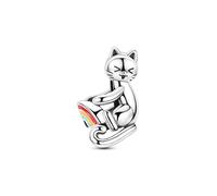 Fascino giocoso con perline abbraccio gattino, ciondolo per braccialetto, compatibile con collana braccialetto Pandora