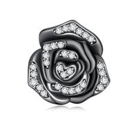 Fascino in Silicone Rosa di Mezzanotte, Fascino in Argento Sterling 925