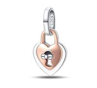 Fascino Love Lock, Accessorio Braccialetto Fascino in Argento Sterling 925, Compatibile con Collana Braccialetto Pandora, Regalo per le Donne