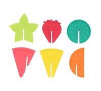 Fascino per bicchiere di vino,Etichette identificative per bicchieri da cocktail in silicone - 6 pezzi a forma di frutta per calici da champagne, etichette identificative e decorativi per