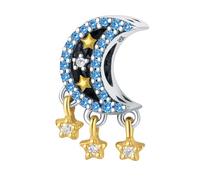 Fascino Perlina Luna Openwork, Accessorio Braccialetto Fascino in Argento Sterling 925, Compatibile con Collana Braccialetto Pandora