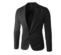 Fascino Uomini Casual Slim Fit Un Pulsante Costume Blazer Cappotto Giacca Top Uomo Moda Tank Top, Le Noir, XXL