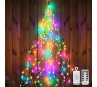 Fascio di luci a LED per decorazioni natalizie con telecomando, 200 micro LED 2 m, filo d'argento Mirco, funzionamento a batteria, 8 modalità timer, filo luminoso in rame per interni ed esterni Natale