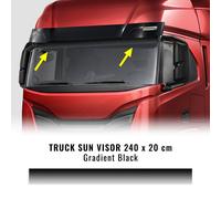 Fascione Parasole Adesivo per Autocarro, Degradè Nero, 240 x 20 cm