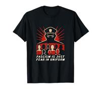 Fascismo, Paura, in, Uniforme, Retro, protesta, Arte, Grafico Maglietta
