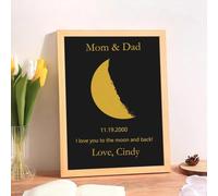 Fase lunare personalizzata con cornice o tela, cornice con fasi lunari personalizzate con testo e data, poster personalizzato, placca luna di nascita, luna di notte sposata, anniversario, poster e