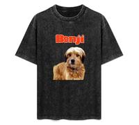 FAseINEE Benji 1974 Love Dog Movie T-Shirt Printed Tee Graphic Top for Men Black Shirt S