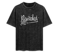 FAseINEE Bewitched TV Show Bewitched Broomstick Logo T-Shirt Printed Tee Graphic Top for Men Black Shirt XL