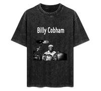 FAseINEE Billy Cobham T-Shirt Printed Tee Graphic Top for Men Black Shirt M