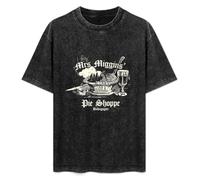 FAseINEE Blackadder Mrs Miggins Pie Shoppe T-Shirt Printed Tee Graphic Top for Men Black Shirt XXL