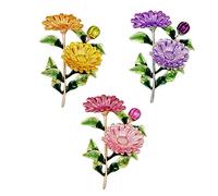 FASELE Bella spilla smaltata a forma di margherita da donna, per matrimoni, feste, abiti e sciarpe, 4,0 W x 4,5 L, alluminio, pietra dorata, 4.0W*4.5L, Alluminio, Pietra del sole