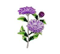 FASELE Bella spilla smaltata a forma di margherita da donna, per matrimoni, feste, abiti e sciarpe, 4,0 W x 4,5 L, alluminio, pietra dorata, 4.0W*4.5L, Alluminio, Pietra del sole