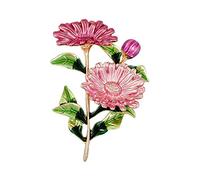 FASELE Bella spilla smaltata a forma di margherita da donna, per matrimoni, feste, abiti e sciarpe, 4,0 W x 4,5 L, alluminio, pietra dorata, 4,0 W x 4,5 L, alluminio, pietra dorata, 4.0W*4.5L