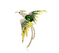FASELE Spilla smaltata a forma di uccello, per donne, ragazze, animali, gazze, graziose, colorate, per feste, matrimoni, banchetti, pietra dorata, Pietra del sole