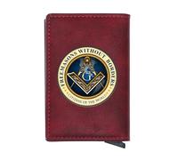 Fasemasons maschile un unico portafogli in pelle genuina, porta da regalo di lusso a portafoglio di lusso, portafoglio da viaggio vintage slim vintage con protezione per la privacy (MA41 RED)