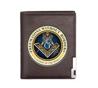 Fasemasons maschili un unico portafogli in pelle genuina, porta da regalo di lussuoso portafoglio di lusso, portafoglio da viaggio vintage slim vintage con protezione per la privacy (MA11 BROWN)