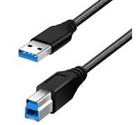 Fasgear 1m Cavo da USB 3.0 a USB B Cavo intrecciato in nylon da tipo A maschio a tipo B maschio (1m, Nero)