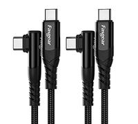 Fasgear Cavo da USB C a USB C, confezione da 2 cavi da 1,8 m, 60 W, tipo C a tipo C, angolo retto di 90 gradi, ricarica rapida PD, compatibile con Galaxy S22 S21, Mac-Book i-Pad Pro (1.8m, 2 nero)