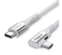 Fasgear Cavo USB-C da 100W con chip E-Marker,90 gradi 5A di alimentazione USB 3.1 Gen2 da tipo C a C 10Gbps Cavo di ricarica rapida dati compatibile per Pixel, Mac-Book, Pixelbook(1m, Bianco)