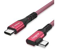 Fasgear Cavo USB-C da 100W con chip E-Marker, 90 gradi 5A di alimentazione USB 3.1 Gen2 da tipo C a C 10Gbps Cavo di ricarica rapida dati compatibile per Pixel, MacBook, Pixelbook, S20 (2m,Rosso)