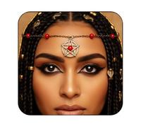 Fashband Boho Head Chain Copricapo vintage dorato Perline rosse Accessori per capelli da festival Catena per capelli da sposa con fiori per donne e ragazze