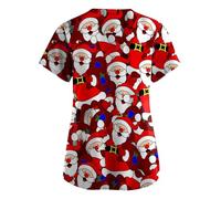 Fasheepfa Maglietta da donna con scollo a V, maglietta da donna con maniche per infermiere del Regno Unito, camicetta a tunica top per assistenti, uniforme per Halloween, cosplay, clinica, cameriera
