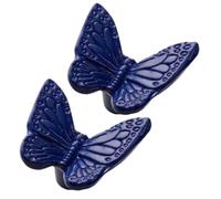 Fasheepfa Maniglie a farfalla per armadietti, confezione da 2 pomelli in lega di zinco per cassetti da cucina, guardaroba, mobili per la camera dei bambini (blu)