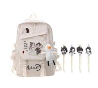 Fasheepfa Mo Dao Zu Shi - Set di zaino e 4 penne gel, stampa anime, casual, zaino impermeabile con ciondolo a forma di anatra, zaino per la scuola per studenti, Tipo 11, 35x17x45cm, Pratico