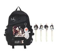 Fasheepfa Mo Dao Zu Shi - Set di zaino e 4 penne gel, stampa anime, casual, zaino impermeabile con ciondolo a forma di anatra, zaino per la scuola per studenti, Tipo 7., 35x17x45cm, Pratico