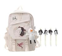 Fasheepfa Mo Dao Zu Shi - Set di zaino e 4 penne gel, stampa anime, casual, zaino impermeabile con ciondolo a forma di anatra, zaino per la scuola per studenti, Tipo 16, 35x17x45cm, Pratico