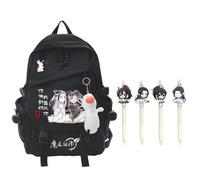 Fasheepfa Mo Dao Zu Shi - Set di zaino e 4 penne gel, stampa anime, casual, zaino impermeabile con ciondolo a forma di anatra, zaino per la scuola per studenti, Tipo 3, 35x17x45cm, Pratico