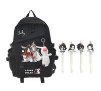 Fasheepfa Mo Dao Zu Shi - Set di zaino e 4 penne gel, stampa anime, casual, zaino impermeabile con ciondolo a forma di anatra, zaino per la scuola per studenti, Tipo 2, 35x17x45cm, Pratico