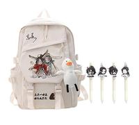 Fasheepfa Mo Dao Zu Shi - Set di zaino e 4 penne gel, stampa anime, casual, zaino impermeabile con ciondolo a forma di anatra, zaino per la scuola per studenti, Tipo 20., 35x17x45cm, Pratico