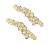 Fasheepfa Set di 2 maniglie vintage con design ad ago di pino, per porte, armadi, cassetti, in lega di zinco, per armadio, tavolo da toeletta (oro, distanza tra i fori 110 mm)