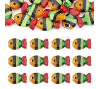 FASHEWELRY 12 perline distanziali sfuse in vetro lavorato a mano a forma di pesce rosso 3D, a forma di animali marini, per braccialetti fai da te, orecchini, portachiavi, gioielli, colore: rosso