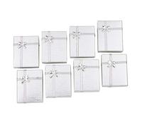 FASHEWELRY 12 scatole regalo argentate da 8,9 x 7,1 cm, piccole scatole di cartone per gioielli, gioielli, bracciali, scatole regalo
