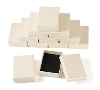 FASHEWELRY 12Pcs rettangolo gioielli scatole regalo cartone gioielli scatole di visualizzazione con motivo diamante per matrimonio Natale compleanno