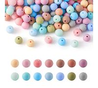 FASHEWELRY 140 perline in silicone colorate perline rotonde distanziatori sfusi in silicone palline per collana braccialetto portachiavi gioielli decorazione casa festa 9 mm