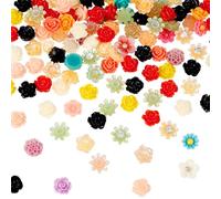FASHEWELRY 150 perline cabochon in resina con retro piatto, senza foro, decorazioni floreali per la creazione di gioielli, artigianato fai da te, album di ritagli, decorazioni