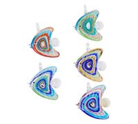 FASHEWELRY 5 ciondoli in vetro lavorato a lume a forma di pesce arcobaleno in 5 colori oceanici marini animali pendenti pendenti 3D pesci tropicali ciondoli di cristallo per gioielli fai da te