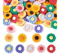 FASHEWELRY 54 cabochon in resina a forma di girasole, margherita, decorazione con retro piatto, per fiocchi per capelli, fermagli per capelli, custodie per telefono, gioielli, 24 x 7 mm