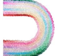 FASHEWELRY 9 fili di perline di vetro trasparenti triangolari multicolori per creare bracciali, collane, gioielli, 9 colori, 4,5 x 4 x 3,5 mm